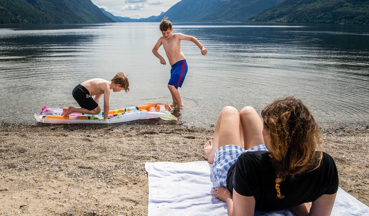 Nice beach at Sandviken Camping