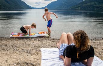 Nice beach at Sandviken Camping