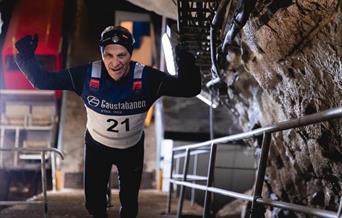 Stair racing inside Gaustatoppen