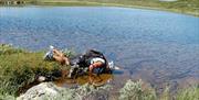 Many spots for drinking fresh water along the route at Kraftvegen on Hardangervidda.