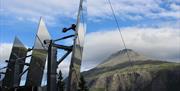 The sunmirror in Rjukan provides sun to the townspeople in wintertime.