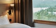 The view from the room is either towards Gaustatoppen, lake Kvitåvatn or Gausta ski center