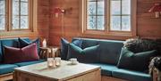 living room with sofa corner in cabin to Gaustablikk Fjellresort